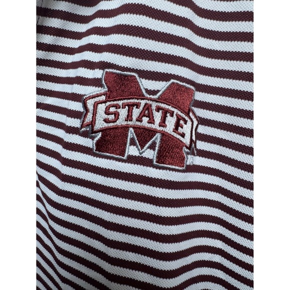 Cutter & Buck Other - Cutter Buck Mens M Mississippi State Bulldogs Polo Shirt Maroon White Stripe